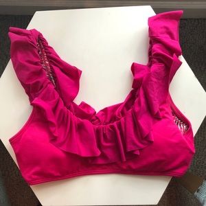 Hot pink maaji ruffle top bikini